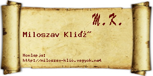 Miloszav Klió névjegykártya